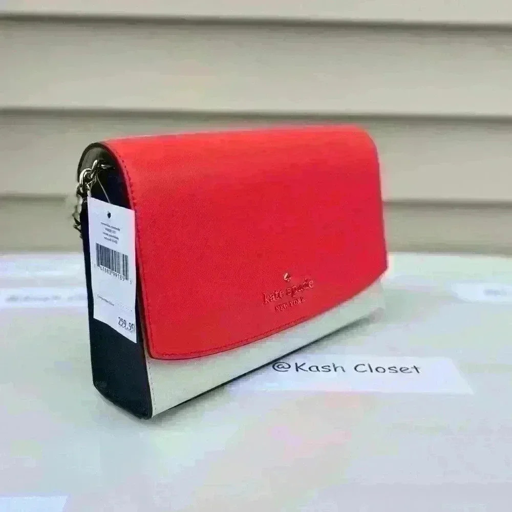 Kate Spade Carson Crossbody Purse Convertible Shoulder Bag Red Multi - Picture 2 of 12